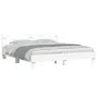 Estructura cama con cabecero madera ingeniería blanco 160x200cm de , Camas y somieres - Ref: Foro24-3207406, Precio: 128,87 €...
