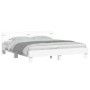 White engineered wood bed frame with headboard 160x200cm by , Beds and slatted bases - Ref: Foro24-3207406, Price: 133,14 €, ...