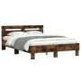 Cama con cabecero madera de ingeniería roble ahumado 120x200 cm de , Camas y somieres - Ref: Foro24-3207431, Precio: 122,95 €...
