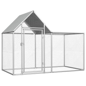 Hühnerstall aus verzinktem Stahl 2x1x1,5 m von vidaXL, Käfige und Lebensräume für Kleintiere - Ref: Foro24-144553, Preis: 189...