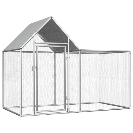 Galvanized steel chicken coop 2x1x1.5 m by vidaXL, Cages and habitats for small animals - Ref: Foro24-144553, Price: 189,92 €...