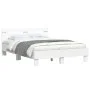 Estructura cama con cabecero madera ingeniería blanco 120x200cm de , Camas y somieres - Ref: Foro24-3207427, Precio: 121,40 €...