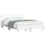 White engineered wood bed frame with headboard 120x200cm by , Beds and slatted bases - Ref: Foro24-3207427, Price: 126,45 €, ...