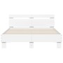 Estructura cama con cabecero madera ingeniería blanco 120x200cm