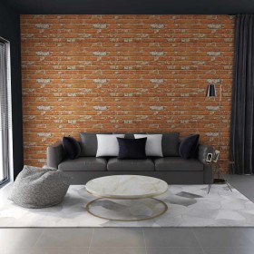 Paneles de pared 3D diseño de ladrillo 10 uds EPS marrón claro
