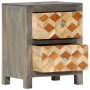 Mesita de noche madera maciza de mango gris 40x30x50 cm de vidaXL, Mesitas de noche - Ref: Foro24-282734, Precio: 124,28 €, D...