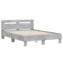 Concrete gray engineered wood bed with headboard 135x190 cm by , Beds and slatted bases - Ref: Foro24-3207444, Price: 134,38 ...