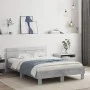 Concrete gray engineered wood bed with headboard 135x190 cm by , Beds and slatted bases - Ref: Foro24-3207444, Price: 134,38 ...