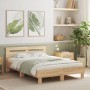 Sonoma oak engineered wood bed with headboard 120x190 cm by , Beds and slatted bases - Ref: Foro24-3207450, Price: 161,93 €, ...