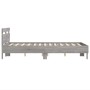 Sonoma-graues Holzwerkstoffbett mit Kopfteil 135 x 190 cm von , Betten und Lattenroste - Ref: Foro24-3207446, Preis: 140,71 €...