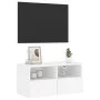 White engineered wood wall TV cabinet 60x30x30 cm by , TV Furniture - Ref: Foro24-836854, Price: 44,01 €, Discount: %