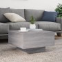 Coffee table with LED lights Sonoma gray 55x55x31 cm by , Coffee table - Ref: Foro24-836579, Price: 65,21 €, Discount: %