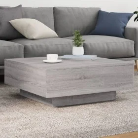 Coffee table with LED lights Sonoma gray 80x80x31 cm by , Coffee table - Ref: Foro24-836593, Price: 89,54 €, Discount: %