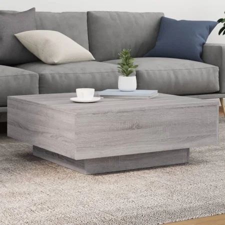 Coffee table with LED lights Sonoma gray 80x80x31 cm by , Coffee table - Ref: Foro24-836593, Price: 89,54 €, Discount: %
