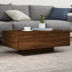Coffee table with LED lights brown oak 85x55x31 cm by , Coffee table - Ref: Foro24-836615, Price: 62,05 €, Discount: %