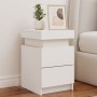 Bedside tables with LED lights 2 units white 35x39x55 cm by , Nightstands - Ref: Foro24-836750, Price: 116,11 €, Discount: %