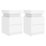 Bedside tables with LED lights 2 units white 35x39x55 cm by , Nightstands - Ref: Foro24-836750, Price: 116,11 €, Discount: %