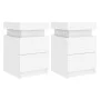 Mesitas de noche con luces LED 2 unidades blanco 35x39x55 cm de , Mesitas de noche - Ref: Foro24-836750, Precio: 113,49 €, De...