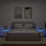 Mesitas de noche con luces LED 2 unidades blanco 35x39x55 cm de , Mesitas de noche - Ref: Foro24-836750, Precio: 113,49 €, De...
