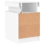 Mesitas de noche con luces LED 2 unidades blanco 35x39x55 cm de , Mesitas de noche - Ref: Foro24-836750, Precio: 113,49 €, De...