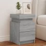 Mesita de noche con luces LED gris Sonoma 35x39x55 cm de , Mesitas de noche - Ref: Foro24-836759, Precio: 72,56 €, Descuento: %