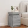 Mesita de noche con luces LED gris Sonoma 35x39x55 cm de , Mesitas de noche - Ref: Foro24-836759, Precio: 72,56 €, Descuento: %