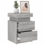 Bedside table with LED lights Sonoma gray 35x39x55 cm by , Nightstands - Ref: Foro24-836759, Price: 74,21 €, Discount: %
