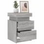 Mesita de noche con luces LED gris Sonoma 35x39x55 cm de , Mesitas de noche - Ref: Foro24-836759, Precio: 72,56 €, Descuento: %