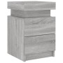 Bedside table with LED lights Sonoma gray 35x39x55 cm by , Nightstands - Ref: Foro24-836759, Price: 74,21 €, Discount: %