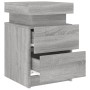 Bedside table with LED lights Sonoma gray 35x39x55 cm by , Nightstands - Ref: Foro24-836759, Price: 74,21 €, Discount: %