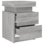 Mesita de noche con luces LED gris Sonoma 35x39x55 cm de , Mesitas de noche - Ref: Foro24-836759, Precio: 72,56 €, Descuento: %