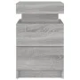 Mesita de noche con luces LED gris Sonoma 35x39x55 cm de , Mesitas de noche - Ref: Foro24-836759, Precio: 72,56 €, Descuento: %