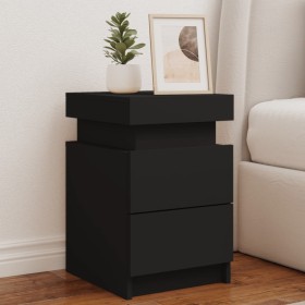 Nachttische mit LED-Beleuchtung 2 Einheiten schwarz 35x39x55 cm von , Nachttische - Ref: Foro24-836752, Preis: 108,23 €, Raba...