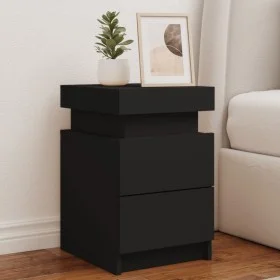 Nachttische mit LED-Beleuchtung 2 Einheiten schwarz 35x39x55 cm von , Nachttische - Ref: Foro24-836752, Preis: 106,58 €, Raba...