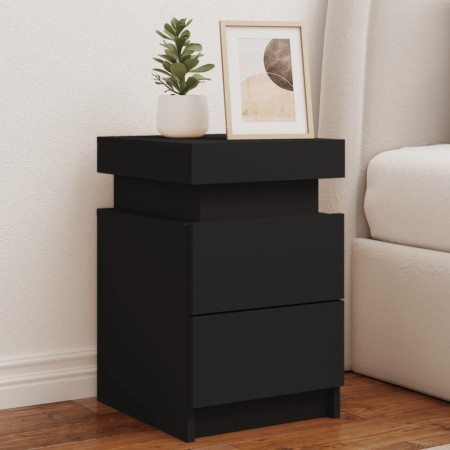 Mesitas de noche con luces LED 2 unidades negro 35x39x55 cm de , Mesitas de noche - Ref: Foro24-836752, Precio: 107,80 €, Des...
