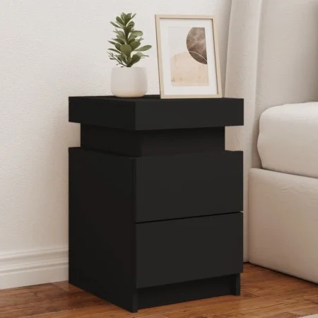 Nachttische mit LED-Beleuchtung 2 Einheiten schwarz 35x39x55 cm von , Nachttische - Ref: Foro24-836752, Preis: 106,58 €, Raba...