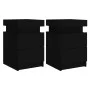 Nightstands with LED lights 2 units black 35x39x55 cm by , Nightstands - Ref: Foro24-836752, Price: 107,90 €, Discount: %