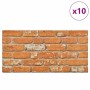 Paneles de pared 3D diseño de ladrillo 10 uds EPS marrón claro