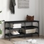 Schwarze Schuhbank aus Holzwerkstoff, 100 x 38,5 x 49 cm von , Bänke für Hallen und Lager - Ref: Foro24-839043, Preis: 63,31 ...