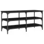 Black engineered wood shoe bench 100x38.5x49 cm by , Benches for halls and storage - Ref: Foro24-839043, Price: 62,64 €, Disc...