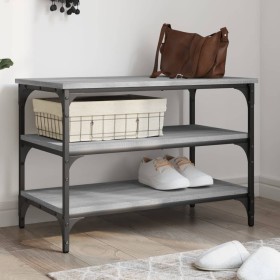 Shoe bench Sonoma gray engineered wood 70x38.5x49 cm by , Benches for halls and storage - Ref: Foro24-839041, Price: 49,21 €,...
