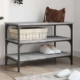 Shoe bench Sonoma gray engineered wood 70x38.5x49 cm by , Benches for halls and storage - Ref: Foro24-839041, Price: 48,61 €,...