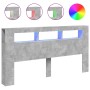 Cabecero LED madera ingeniería gris hormigón 200x18,5x103,5 cm de , Cabeceros y pies de cama - Ref: Foro24-837368, Precio: 96...