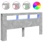 Concrete gray engineered wood LED headboard 200x18.5x103.5 cm by , Headboards and footboards - Ref: Foro24-837368, Price: 94,...