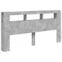 Concrete gray engineered wood LED headboard 200x18.5x103.5 cm by , Headboards and footboards - Ref: Foro24-837368, Price: 94,...