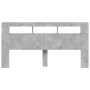 Concrete gray engineered wood LED headboard 200x18.5x103.5 cm by , Headboards and footboards - Ref: Foro24-837368, Price: 94,...