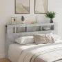 Concrete gray engineered wood LED headboard 200x18.5x103.5 cm by , Headboards and footboards - Ref: Foro24-837368, Price: 94,...