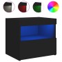 Mesita de noche con luces LED negro 50x40x45 cm de , Mesitas de noche - Ref: Foro24-836765, Precio: 64,51 €, Descuento: %