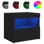 Nightstand with LED lights black 50x40x45 cm by , Nightstands - Ref: Foro24-836765, Price: 64,67 €, Discount: %