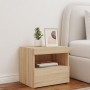 Mesita de noche con luces LED roble Sonoma 50x40x45 cm de , Mesitas de noche - Ref: Foro24-836767, Precio: 58,49 €, Descuento: %